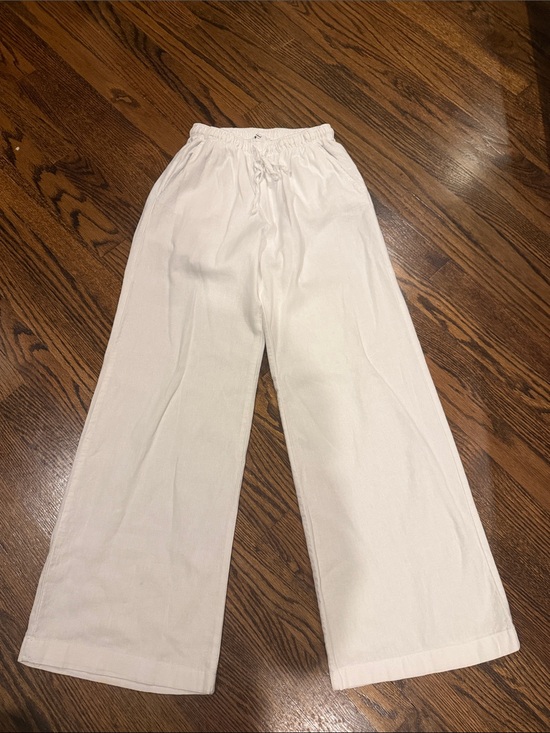 Subdued Pants - Subdued White linen drawstring pants